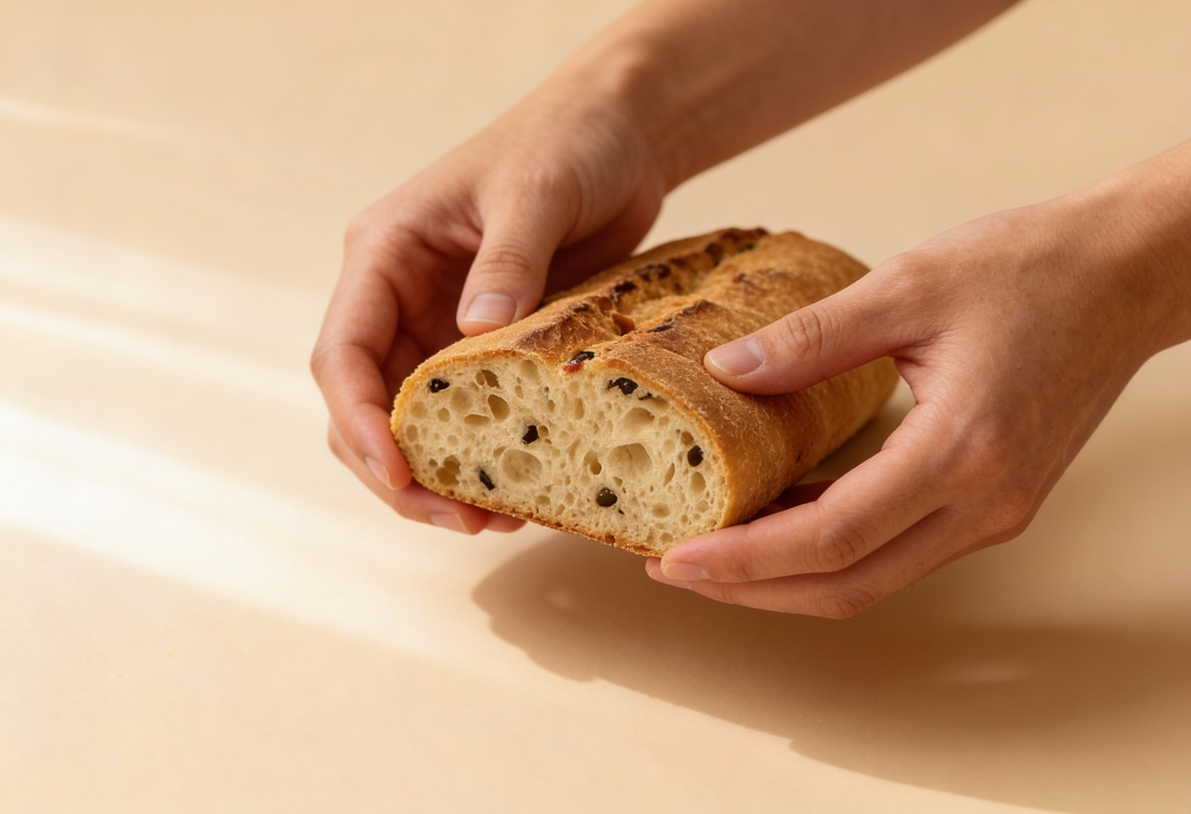 Glutenfreies Ciabatta Brot mit Oliven, laktosefrei, milchfrei – Rezept aus dem Maisterei Magazin (KI-bearbeitet)