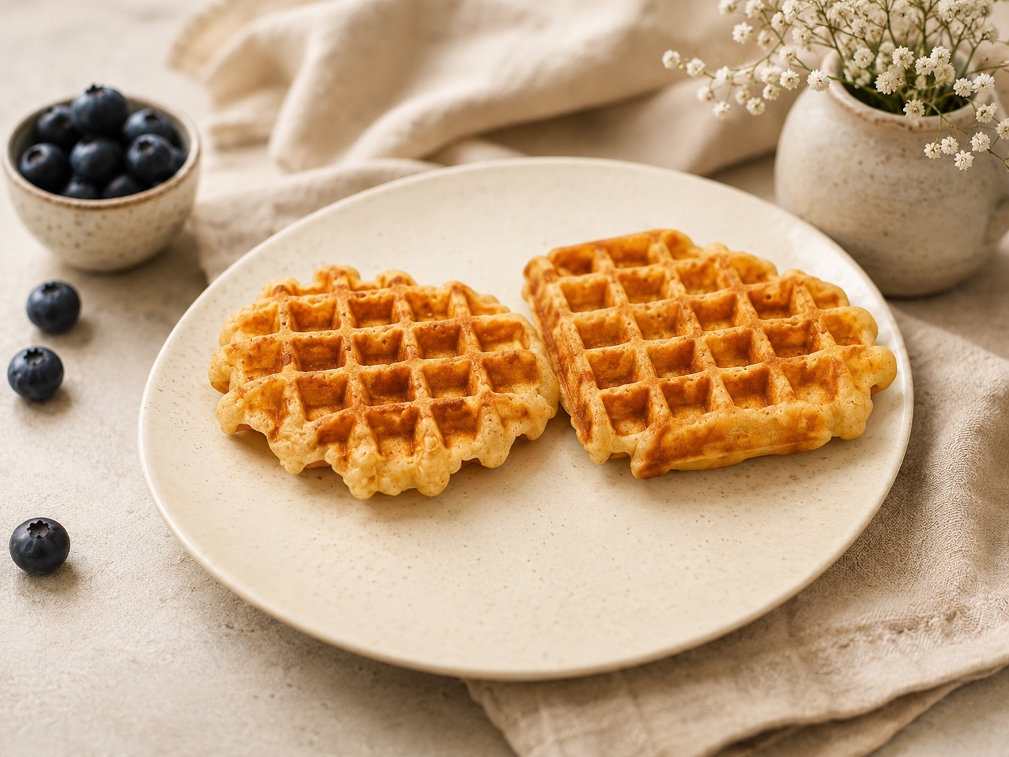 Glutenfreie Apfel-Buttermilch-Waffeln ohne raffinierten Zucker, laktosefrei nach Wahl, hefefrei – Rezept aus dem Maisterei Magazin (KI-bearbeitet)