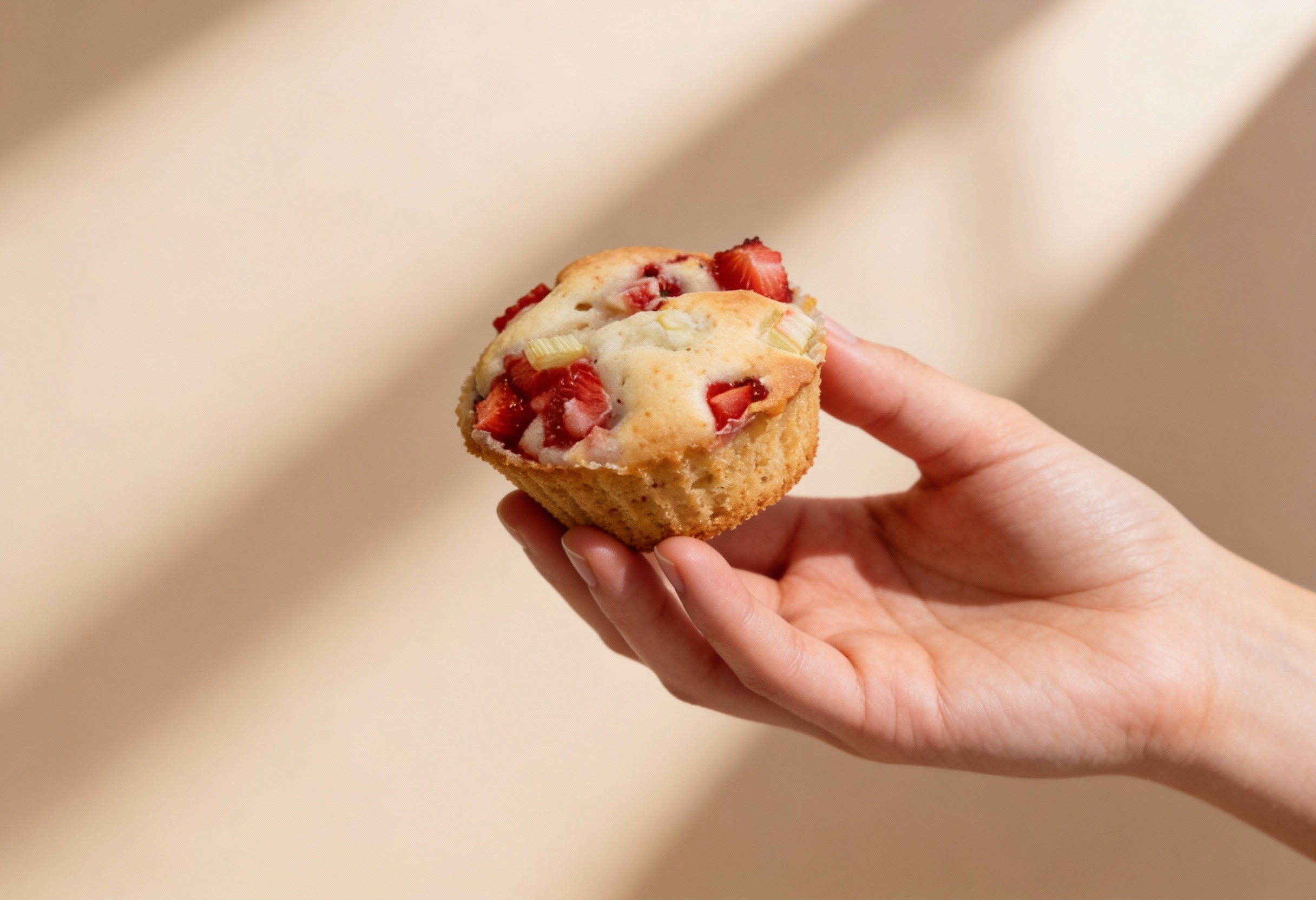 Glutenfreie Erdbeer-Rhabarber Muffins, laktosefrei nach Wahl, hefefrei – Rezept aus dem Maisterei Magazin (KI-bearbeitet)